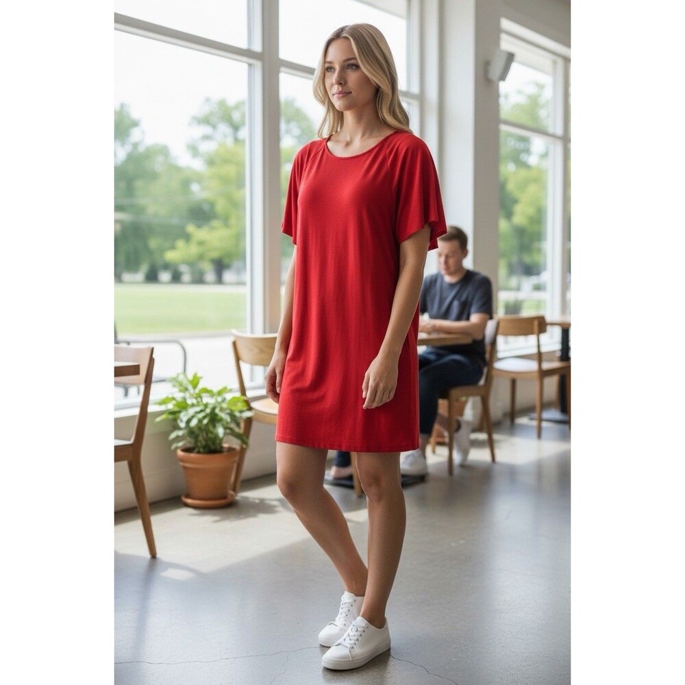 Apt 9 Red Midi Dress Women's Small Casual Summer‎ Knit